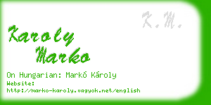 karoly marko business card