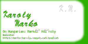 karoly marko business card